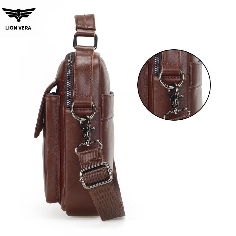 LION VERA 남성용 정품 가죽 숄더백 다기능 7. - Tablet Accessories Bag 리뷰 및 가격