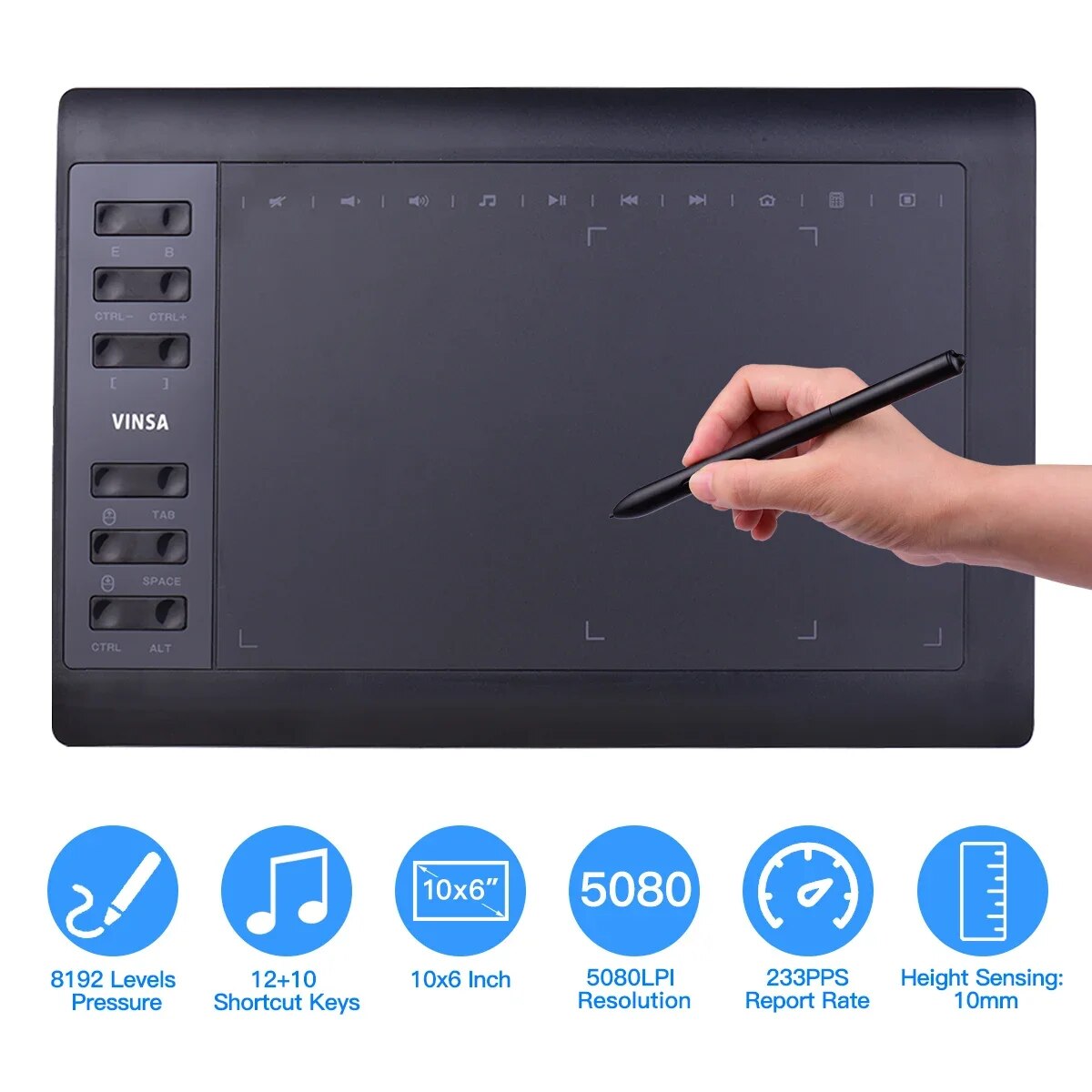 10x6 인치 전문 그래픽 드로잉 태블릿 12 Expr - Graphic Tablet Accessories 리뷰 및 가격